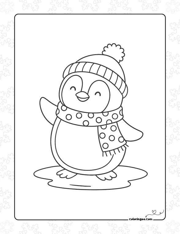 Penguin Cartoon Coloring Sheet