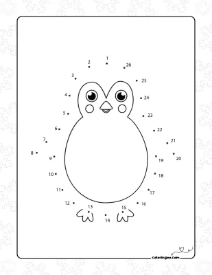 Penguin Dot to Dot Game Worksheet