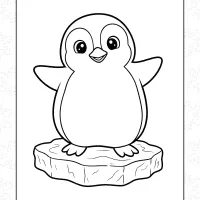 Penguin on the Ice Coloring Page 3 Penguin on the Ice Coloring Page