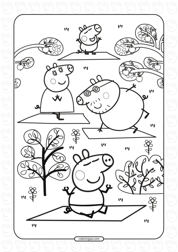 Peppa George Mummy and Daddy Pig Doing Yoga 1 Peppa George Mummy and Daddy Pig Doing Yoga