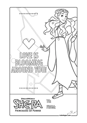 Perfuma Valentines Day Card Coloring Page