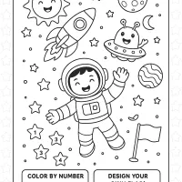 Picnic on Mars Coloring Page