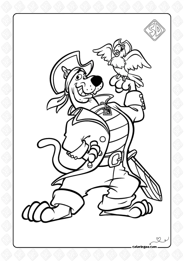Pirate Scooby-Doo and Parrot