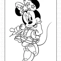 Pop Star Minnie Mouse Coloring Sheet