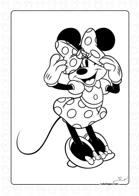 Pretty Minnie Mouse Coloring Page