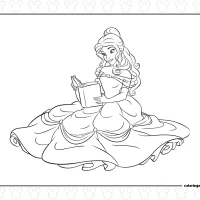 Princess Belle Colouring Sheet 1 Princess Belle Colouring Sheet