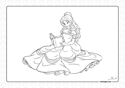Princess Belle Colouring Sheet
