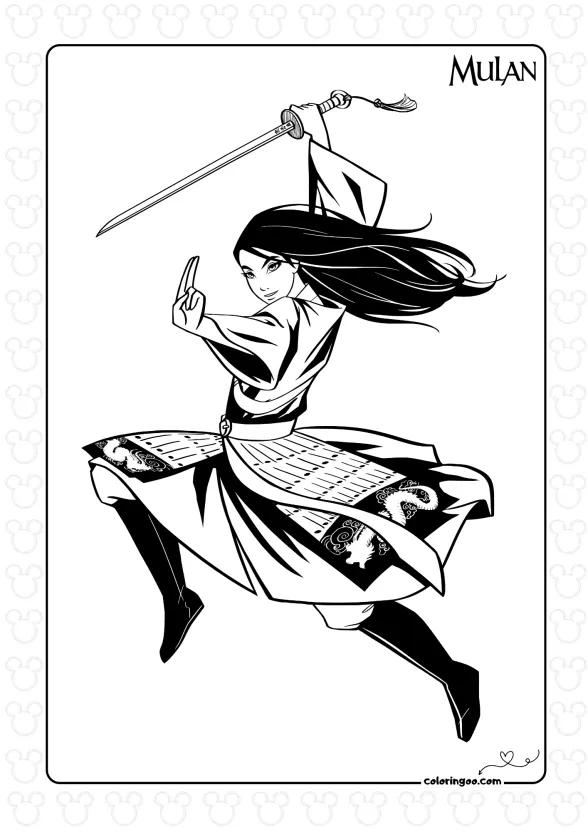 Princess Mulan Coloring Sheet