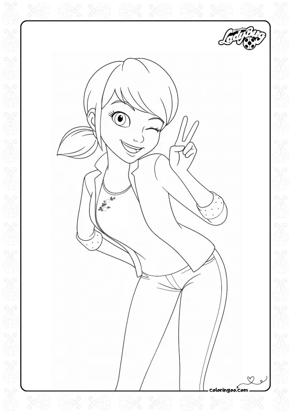 Printable Miraculous Ladybug Coloring Page