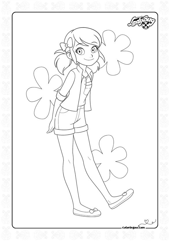 Printable Miraculous Ladybug Coloring Sheet