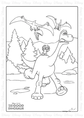 Printable The Good Dino Coloring Page