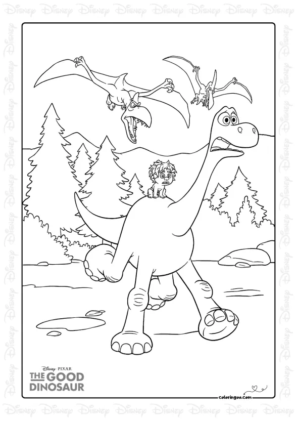 Printable The Good Dino Coloring Page