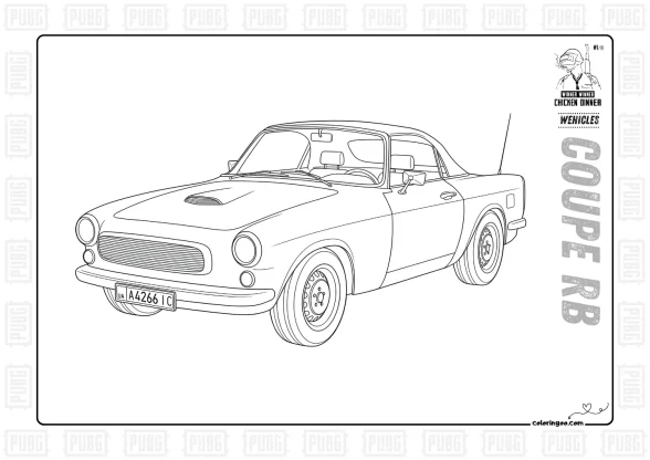 Pubg Vehicles Coupe RB Coloring Page