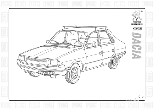 Pubg Vehicles Dacia Coloring Page