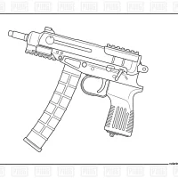 Pubg Weapon Skorpion 9mm Coloring Page