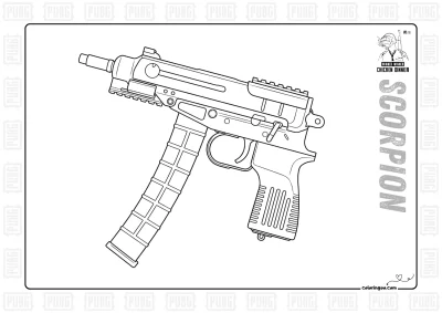 Pubg Weapon Skorpion 9mm Coloring Page
