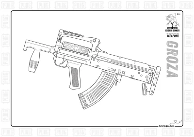Pubg Weapons Groza Coloring Page