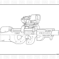 Pubg Weapons P90 Coloring Page