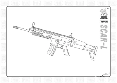 Pubg Weapons Scar L Coloring Page