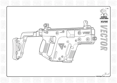 Pubg Weapons Vector Coloring Page