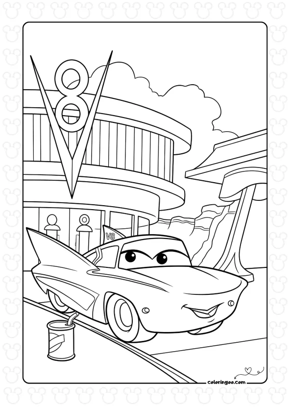 Radiator Springs Flo Coloring Page