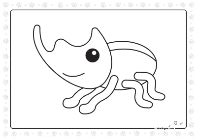 Rhino Beetle Coloring Sheet