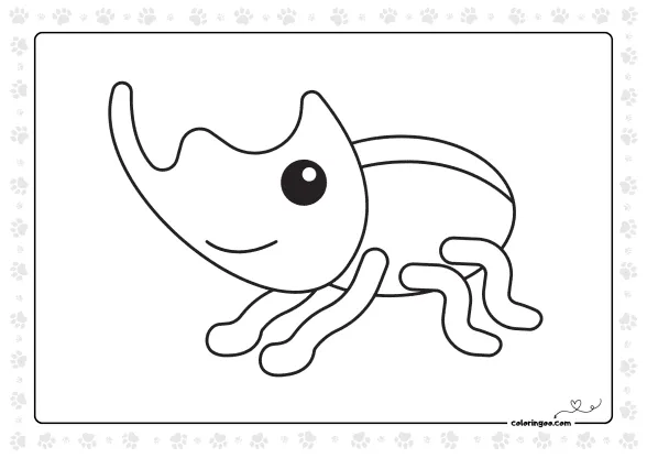 Rhino Beetle Coloring Sheet