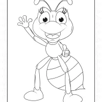Say Helllo to Ant Coloring Page