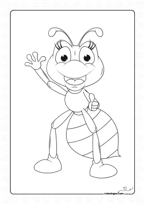 Say Helllo to Ant Coloring Page