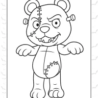 Scary Teddy Bear Coloring Page