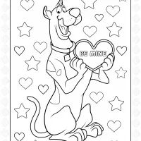 Scooby Doo Valentine Coloring Page