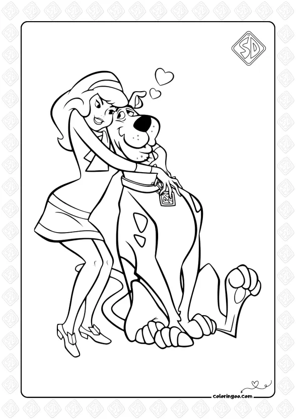 Scooby-Doo and Daphne Coloring Page