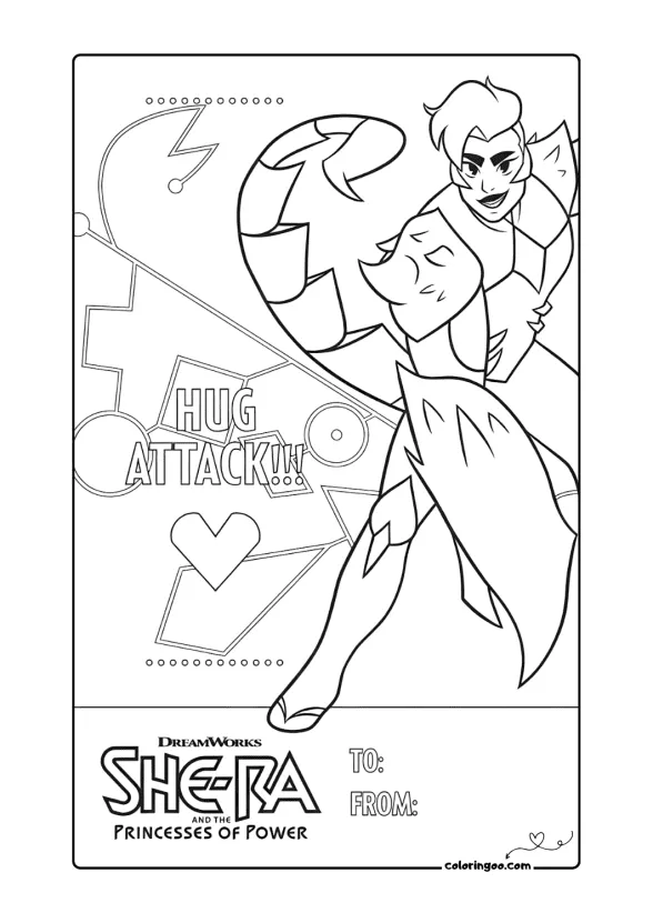 Scorpia Valentines Day Card Coloring Page