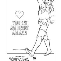 Sea Hawk Valentines Day Card Coloring Page