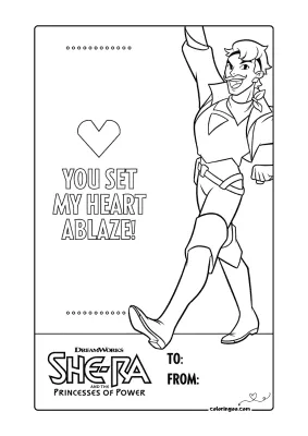 Sea Hawk Valentines Day Card Coloring Page