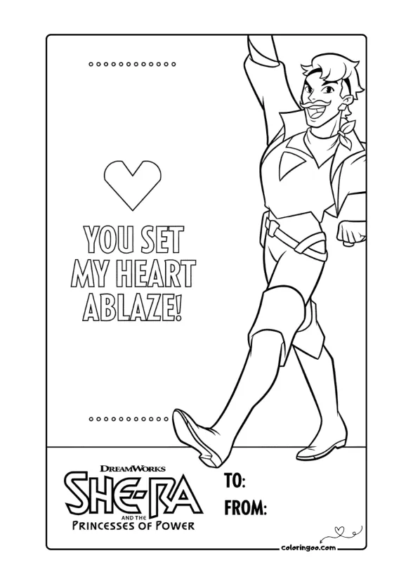 Sea Hawk Valentines Day Card Coloring Page