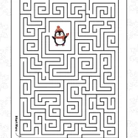 Simple Penguin Maze Puzzle Worksheet 5 Simple Penguin Maze Puzzle Worksheet