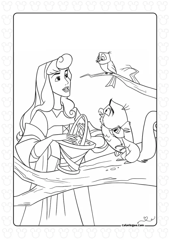 Sleeping Beauty and Forest Animals