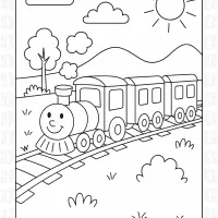Smiling Train Coloring Page