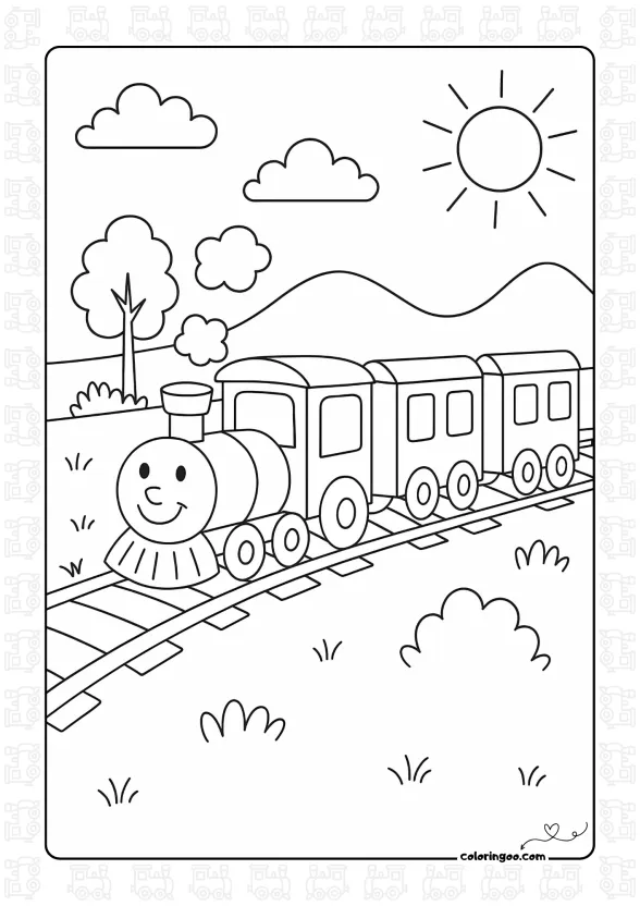Smiling Train Coloring Page 1 Smiling Train Coloring Page