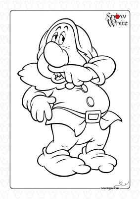 Sneezy from Snow White Coloring Page