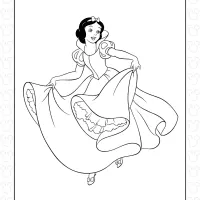 Snow White Dancing Coloring Page
