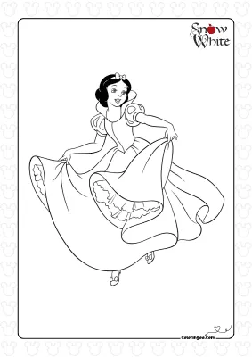 Snow White Dancing Coloring Page