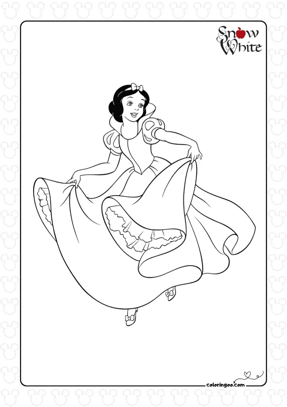 Snow White Dancing Coloring Page