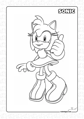 Sonic Amy Rose Coloring Page