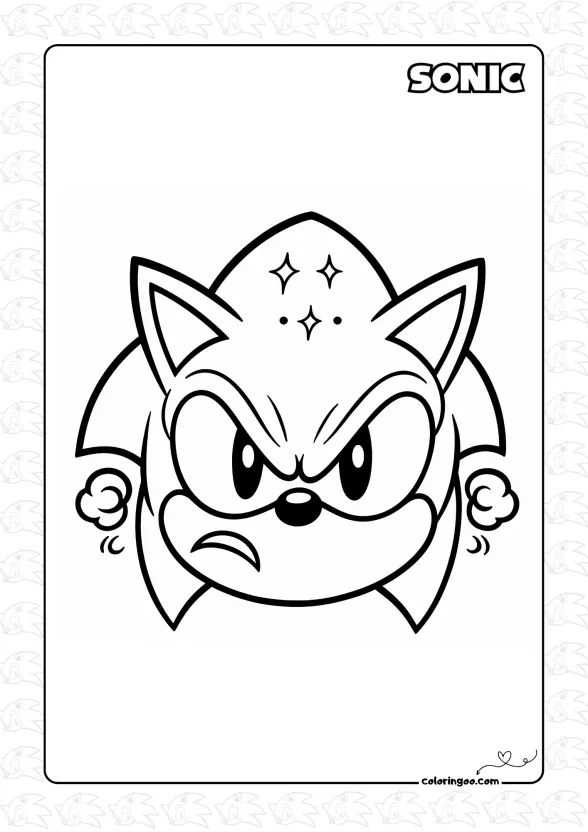 Sonic Head Coloring Page