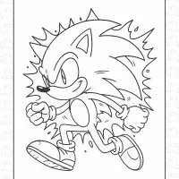Sonic Runs Fast Coloring Page