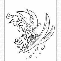 Sonic Ski Coloring Page
