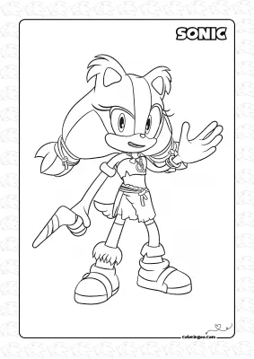 Sonic Sticks the Badger Coloring Page