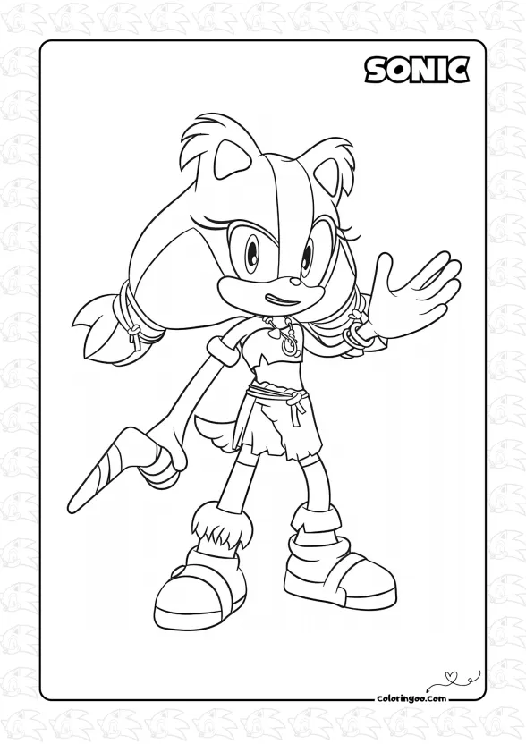 Sonic Sticks the Badger Coloring Page